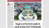 КАКВА ЧАСТ: Престижни недељник из Јужноафричке републике писао о Србији и Експу 2027 (ФОТО)