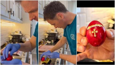 МИНИСТАР МАЛИ ПОДЕЛИО СНИМАК ИЗ КУХИЊЕ: Похвалио се како фарба васкршња јаја  (ВИДЕО)