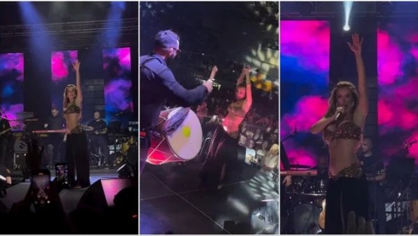 ИНФУЗИЈА, РАКИЈИЦА И ВЕСЕЉЕ: Теа Таировић на концерту у Тузли заиграла трбушни плес (ФОТО)