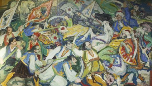 Нови живот Боја на Чегру : Рестаурано монуменатлно платно Боже Илића, после више од 70 година поново у јавности (ФОТО)