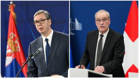 Ceremonija ispred Palate Srbija: Predsednik Vučić dočekuje švajcarskog predsednika (VIDEO)
