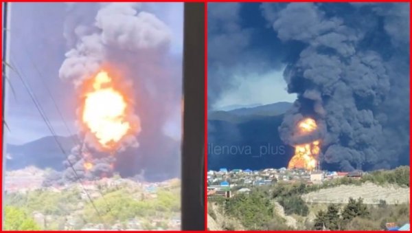 Ванредно стање у Русији: Црни густи дим прекрио небо, излила се нафта, тотални хаос на улицама (Видео)