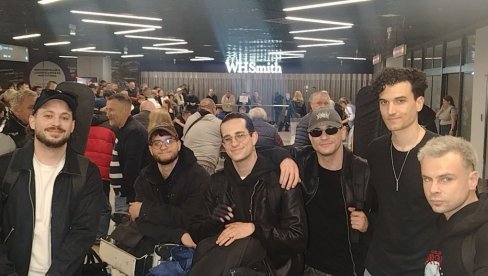 ” УМОРНИ СМО, АЛИ ПОЗИТИВНА ЕНЕРГИЈА ЈЕ ТУ”: Момци из Лавине слетели у Београд након финала 70. Песме Евровизије