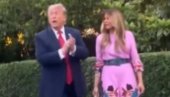AMAN, ČOVEČE, STANI, MELANIJIN POGLED SVE REKAO: Trampov ples zapalio mreže (VIDEO)
