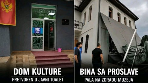 ДОМ КУЛТУРЕ ПРЕТВОРЕН У ТОАЛЕТ, БИНА ОШТЕТИЛА МУЗЕЈ: Скандали током обележавања Дана независности у Бијелом Пољу (ФОТО)