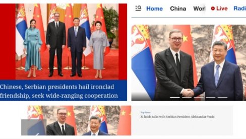 КИНЕСКИ МЕДИЈИ НЕ ПРЕСТАЈУ ДА БРУЈЕ О ВУЧИЋУ: Помпезни наслови, председник Србије све време главна вест (ФОТО)