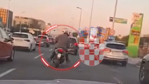 ЗАГРЕБ ОВО НЕ ПАМТИ: Пуних 45 минута снимали ПИЈАНОГ МОТОЦИКЛИСТУ - шокантна сцена са улица хрватске престонице (ВИДЕО)