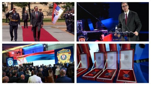 ПРЕДСЕДНИК ВУЧИЋ УРУЧИО ЈЕ МЕДАЉЕ И ПОСЛАО СНАЖНУ ПОРУКУ: Док се питам за било шта, полиција неће бити понижена