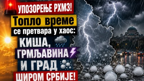 UPOZORENJE RHMZ! Toplo vreme se pretvara u haos: Kiša, grmljavina i GRAD širom Srbije!