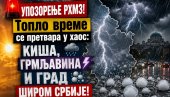 UPOZORENJE RHMZ! Toplo vreme se pretvara u haos: Kiša, grmljavina i GRAD širom Srbije!