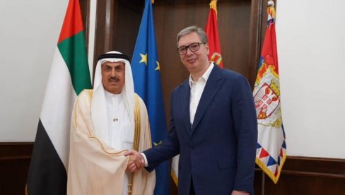 VUČIĆ POSLE SASTANKA SA GOBAŠEM: UAE jedan od najznačajnijih partnera Srbije (FOTO)