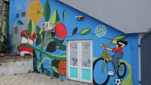 UMETNOST ZA ČISTIJI VAZDUH: Mural sa QR kodom na zidu Atletskog stadiona kraj Ibra
