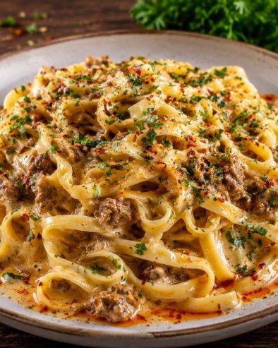 КРЕМАСТА ТЕСТЕНИНА СА ЈУНЕТИНОМ: Богат и заситан оброк