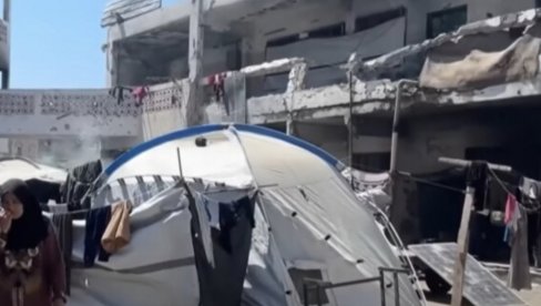 ДВЕ РАКЕТЕ ПРЕТВОРИЛЕ СЛАВЉЕ У НЕЗАПАМЋЕНИ МАСАР: Пројектили погодили шатор са људима у Гази