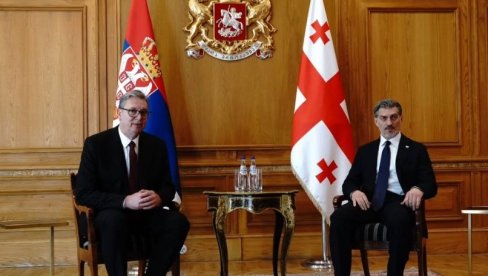 VUČIĆ U POSETI GRUZIJI: Predsednik se oglasio posle sastanka sa Mihailom Kavelašvilijem (FOTO/VIDEO)