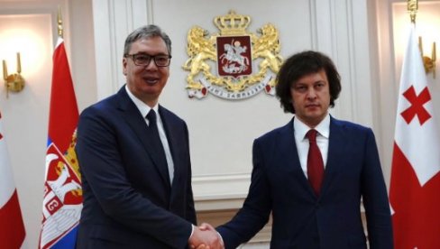 ДРУГИ ДАН ПОСЕТЕ ГРУЗИЈИ: Вучић и Кобахиџе се обраћају јавности после састанка (ВИДЕО)