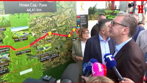 ВАЖАН ДАН ЗА СРБИЈУ: Председник Вучић на спајању главне мостовске конструкције у оквиру Фрушкогорског коридора (ВИДЕО)