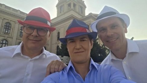 SA ŠEŠIRIMA U BOJI SRBIJE:  Brnabić, Vučević i Mali pozvali građane na skup 27. juna u Beogradu (FOTO)