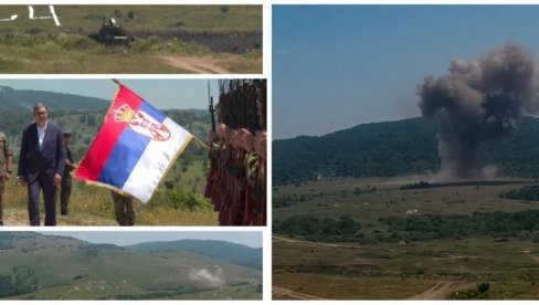 СНАГА НАШЕ АРМИЈЕ: Вучић видео моћ Војске Србије на Пасуљанским ливадама (ВИДЕО)