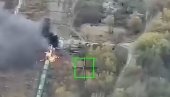 РУСИ ПОСЕЈАЛИ СМРТ ИЗ ВАЗДУХА: Геранијумски удар снимљен камером, воз одлетео небу под облаке