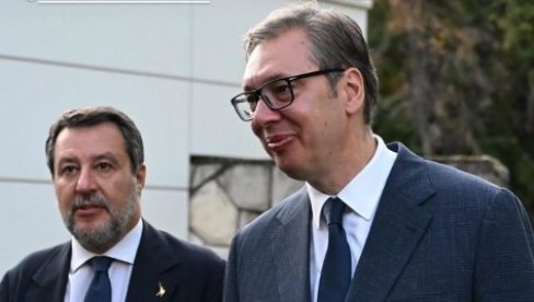 VUČIĆ DOČEKAO ITALIJANSKOG MINISTRA SALVINIJA: U toku sastanak dve delegacije