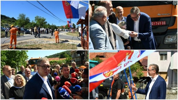 СРЕЋАН САМ, ЗНАМ ДА ТО ЗНАЧИ ЖИВОТ НАШЕМ НАРОДУ: Вучић обишао завршне радове на деоници између Горњих и Доњих Синковаца (ВИДЕО)