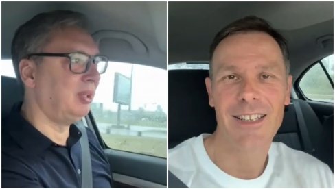 OBILAZAK EKSPO U NEMOGUĆIM USLOVIMA: Vučić objavio novi snimak sa Sinišom Malim (VIDEO)