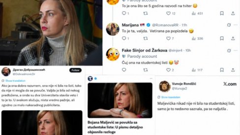ОД МОРАЛНЕ ЕЛИТЕ ДО МЕЂУСОБНИХ ОПТУЖБИ: Кренула хајка на Маљевићку, студентска листа тоне у хаос, више нико ником не верује!