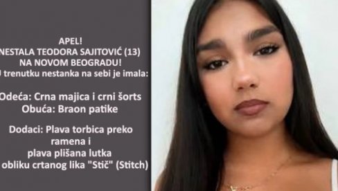 NESTALA TEODORA SAJITOVIĆ (13) NA NOVOM BEOGRADU: Gubi joj se svaki trag nakon izlaska u prodavnicu, sumnja se da je sa nestalim poznanikom