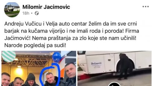 ЈЕЗИВЕ КЛЕТВЕ АНДРЕЈУ ВУЧИЋУ Јаћимовић поручио: Црни барјак да ти се вије на кући - уследиле још горе поруке