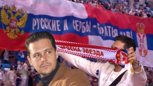 БИКОВИЋ ЈЕДНИМ ПОТЕЗОМ РАСПАМЕТИО РУСЕ! Извукао Звездин шал, са трибина се чуло Руси, Срби, браћа заувек! (ВИДЕО)