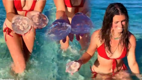 Poznata Nemica mislila da su besplatni silikoni za grudi, pa GOLIM RUKAMA vadila mesečeve MEDUZE iz grčkog mora (VIDEO)