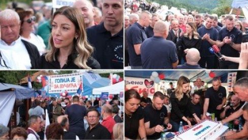 МИНИСТАРКА МЕСАРОВИЋ СА ГОЛИЈЕ ПОСЛАЛА ЈАСНУ ПОРУКУ: Председниче Вучићу, сви су уз вас! Заиграла и коло уз звуке српске трубе са мештанима