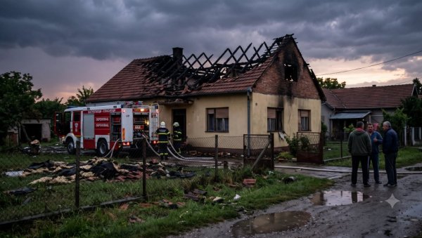 НЕВРЕМЕ ДОНЕЛО ПАКАО КОД ОБРЕНОВЦА: Гром ударио у кућу и запалио кров, ватрогасци се борили са пламеном