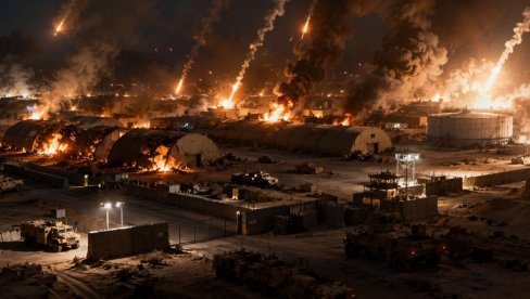 IRAN ZGROMIO JOŠ JEDNU BAZU SAD U KUVAJTU: Od Ali Al Salema ostalo zgarište - Snimci lede krv u žilama (VIDEO)